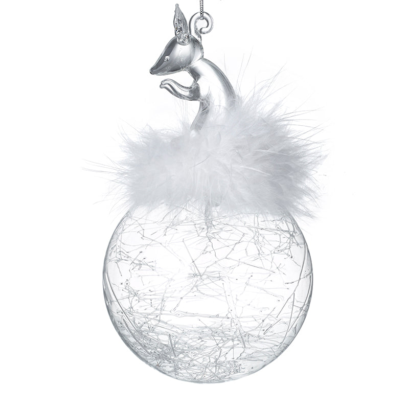 Mouse Top & Feather Spun Glass Ball