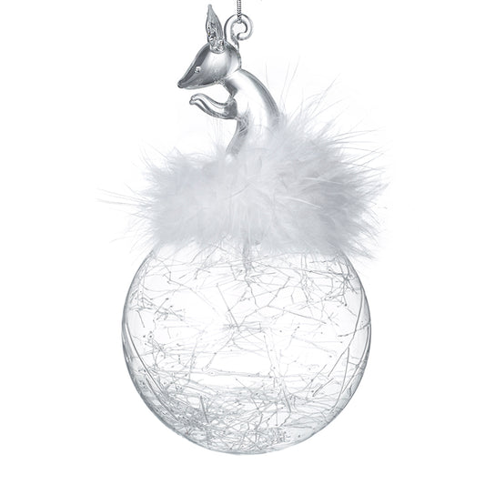 Mouse Top & Feather Spun Glass Ball