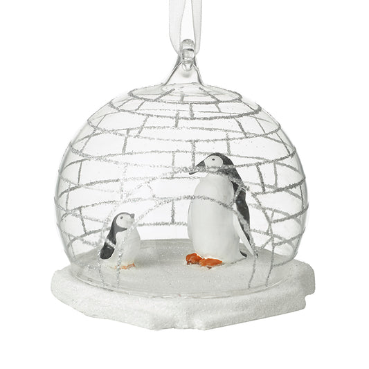 Glass Cloche With Penguins