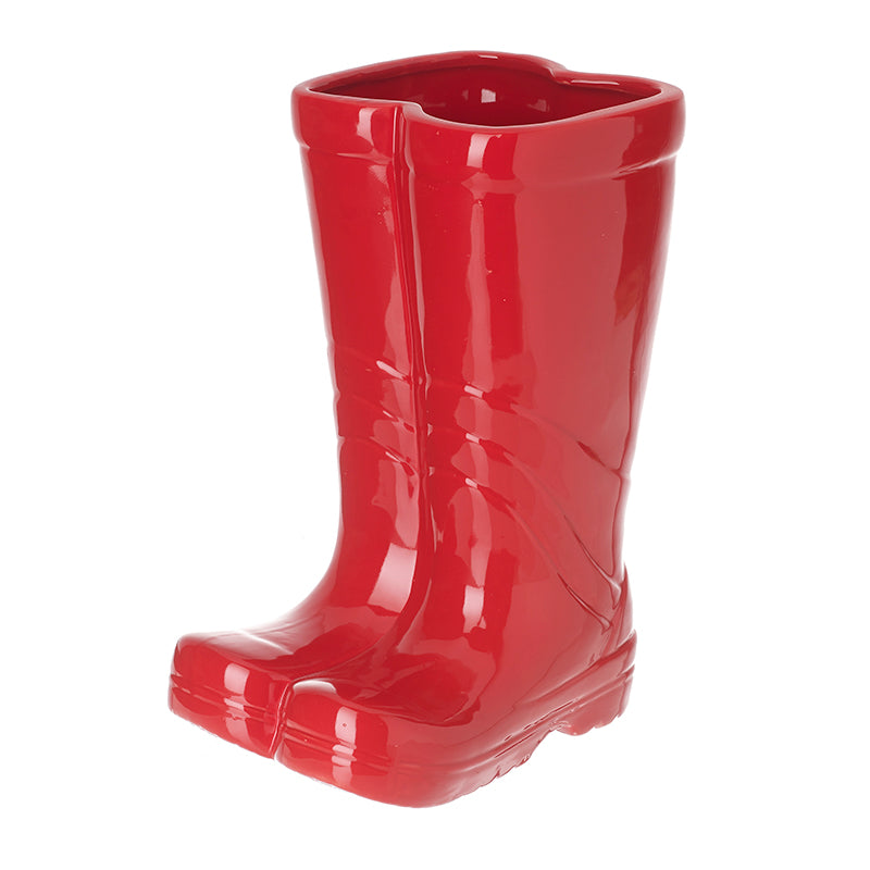Small Ceramic Red Wellington Plant Pot