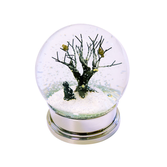 Snowglobe With Winter Scene/ Black Dog