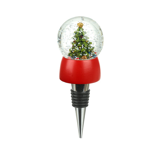 Xmas Tree Snowglobe Bottle Stopper