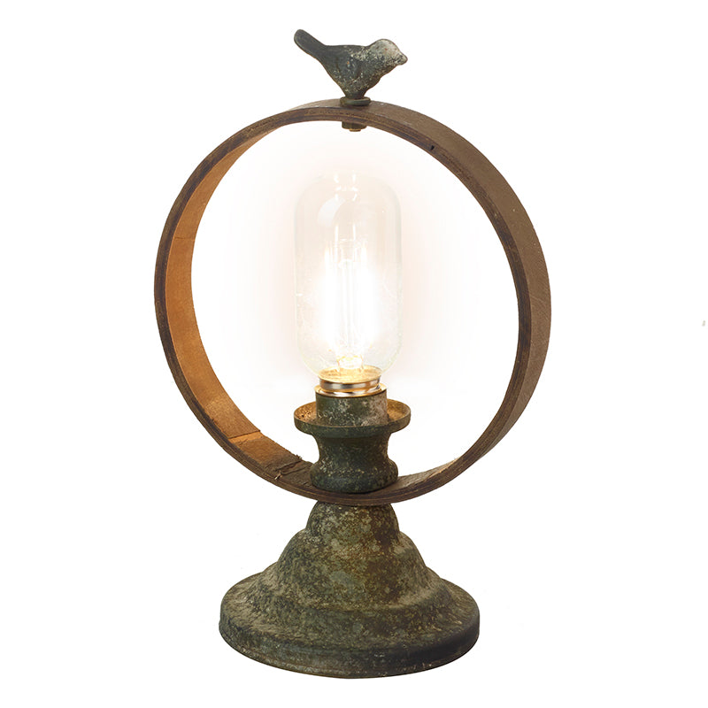 Round Metal Cut Out Light With Bird
