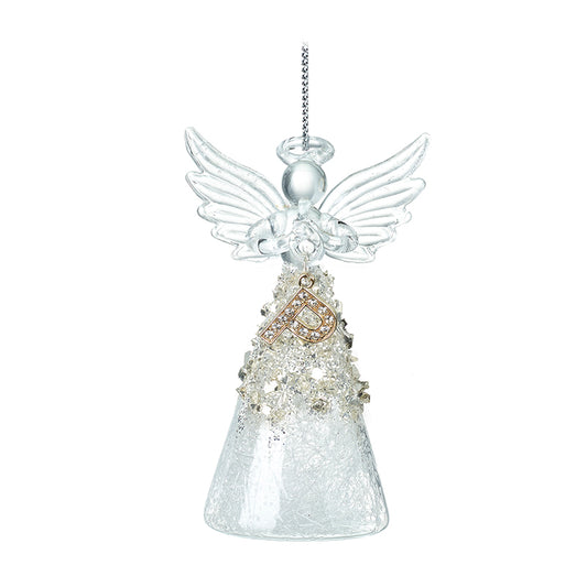 Glass Angel With Letter P