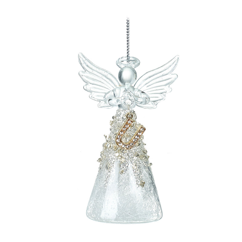 Glass Angel With Letter U