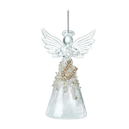 Glass Angel With Letter U
