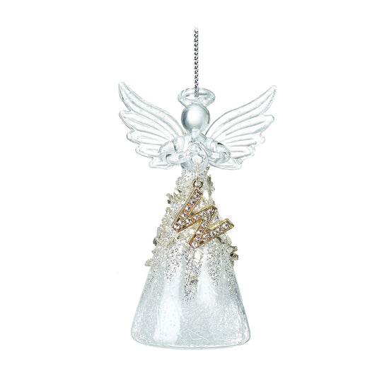 Glass Angel With Letter W