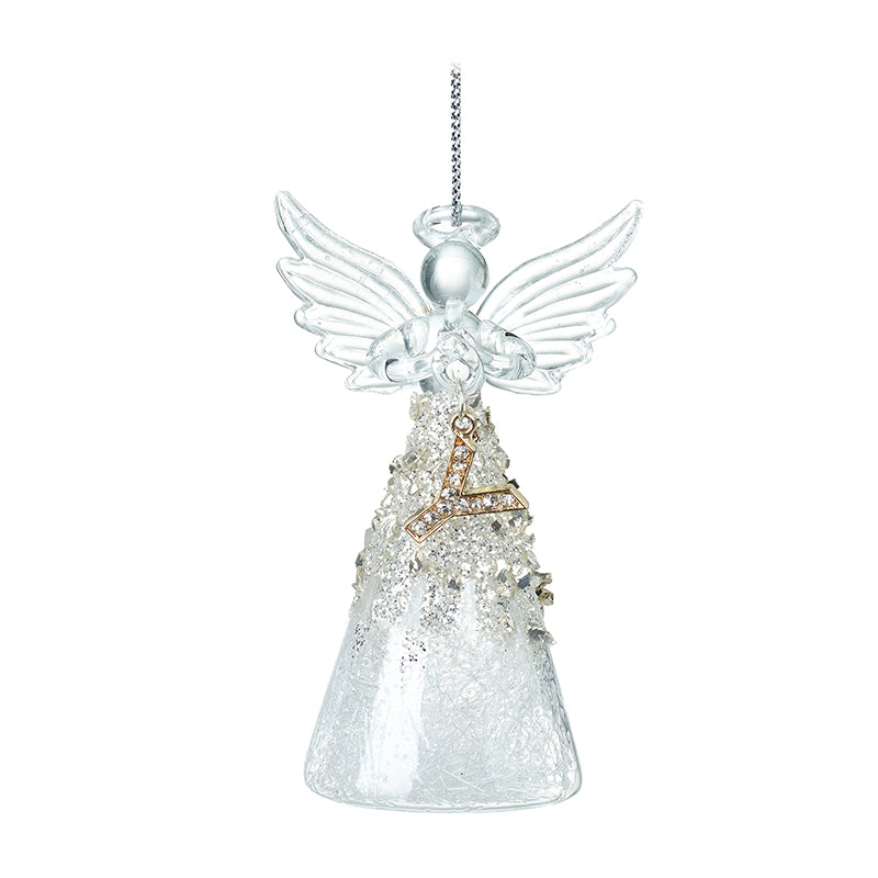 Glass Angel With Letter Y