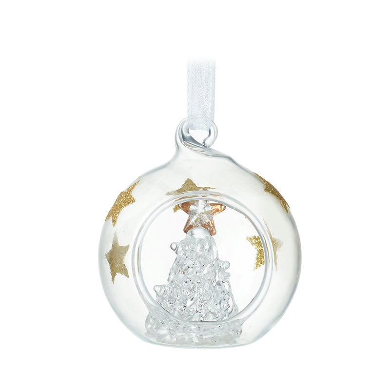Glass Bauble With Glass Christmas Tree