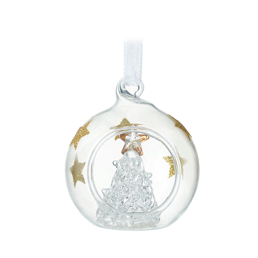 Glass Bauble With Glass Christmas Tree