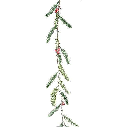 Green Fir & Red Berry Garland