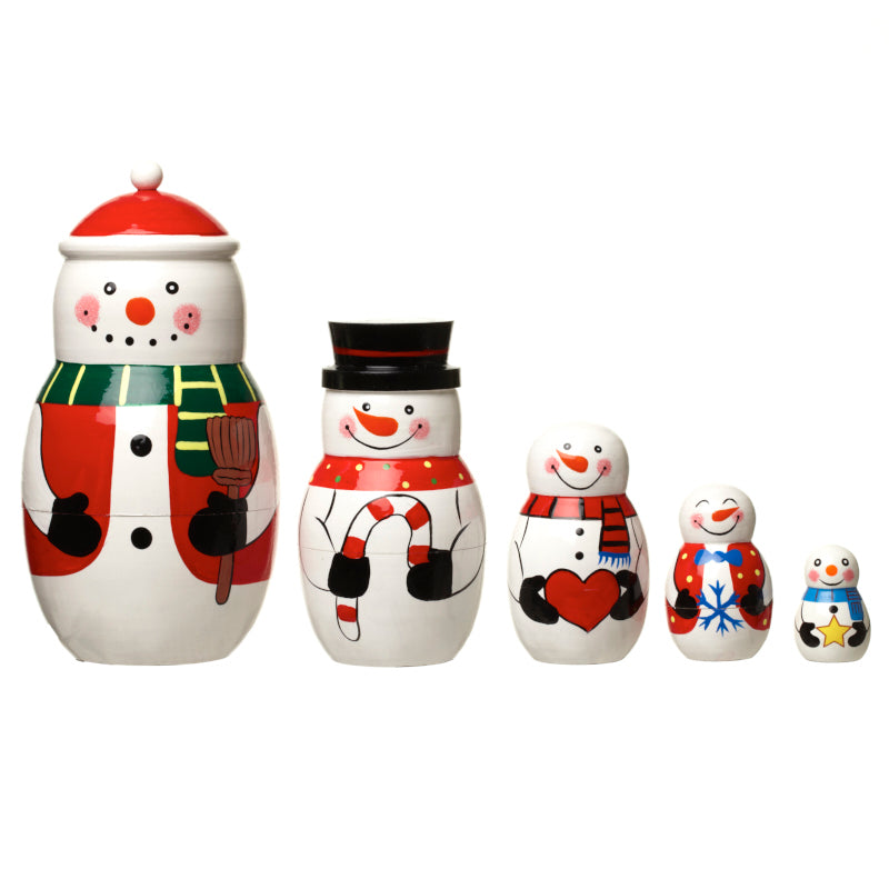 Wooden Nesting Snowman Set
