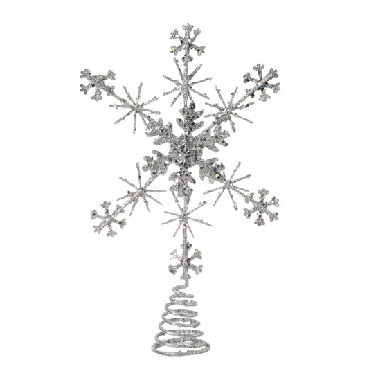 Silver Glitter Star Tree Topper