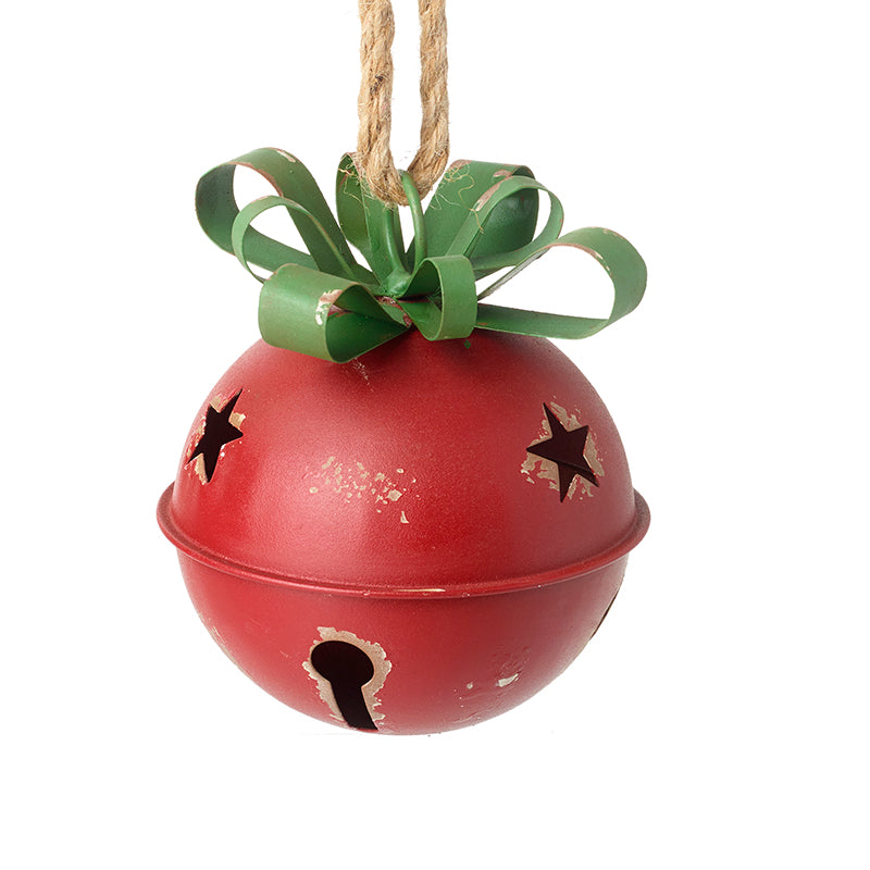 Round Metal Red Bell Hanging Decoration