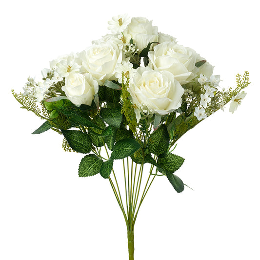 Romantic White Bouquet With Roses