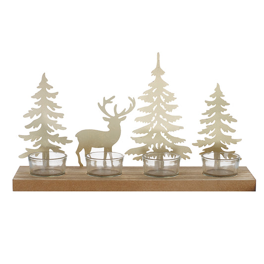 Reindeer & Trees T-Light Holder