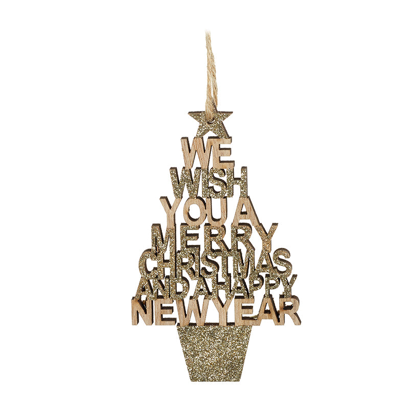 Glittery Merry Christmas New Year Sign