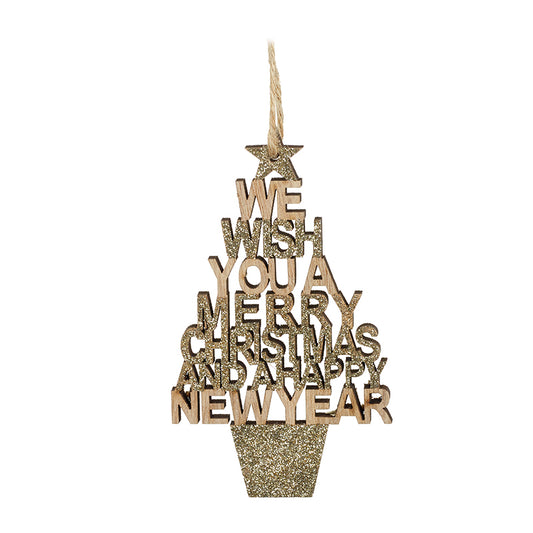 Glittery Merry Christmas New Year Sign