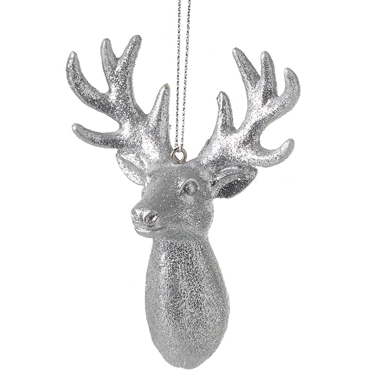 Silver Hanging Reindeer Head