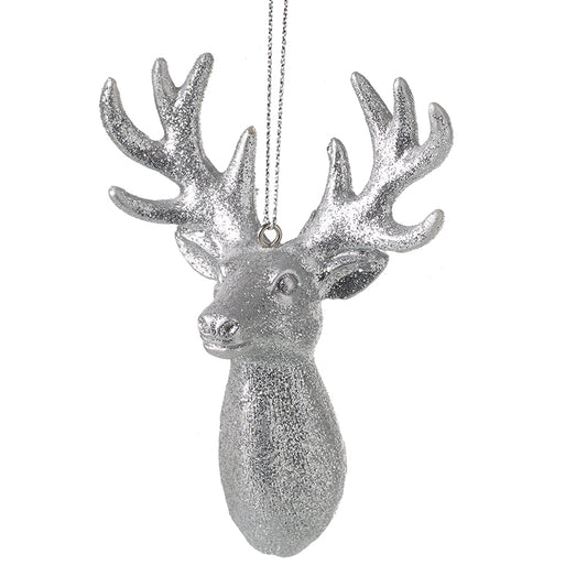 Silver Hanging Reindeer Head