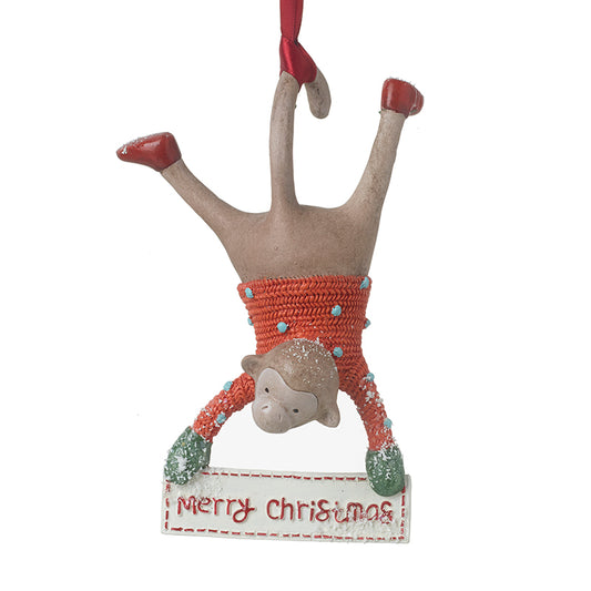 Merry Christmas Monkey Hanging Decor