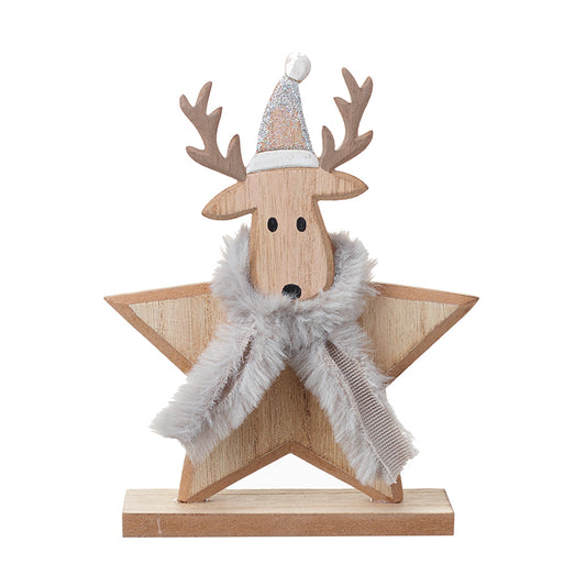 Star Shaped Deer With Grey Scarf