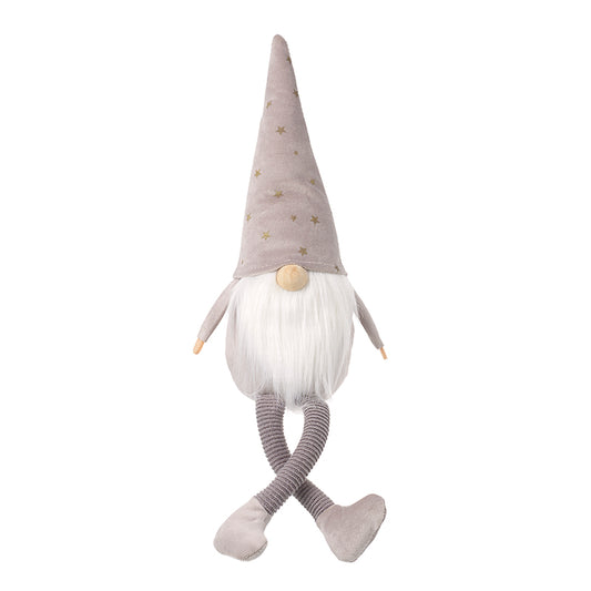 Sitting Grey Gonk In Spotty Hat