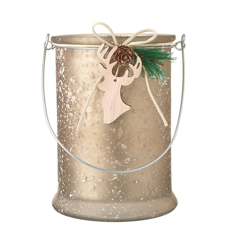 Mottled Gold Glass Jar With Handle