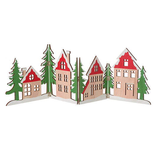 Folding Wooden Trees & Houses Dec