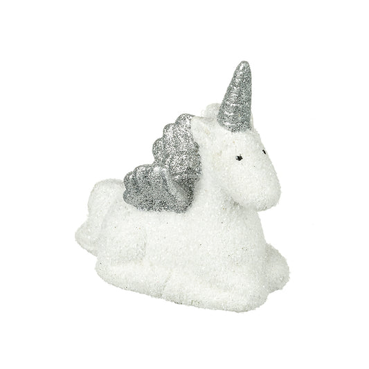 Kneeling Unicorn With Silver Horn