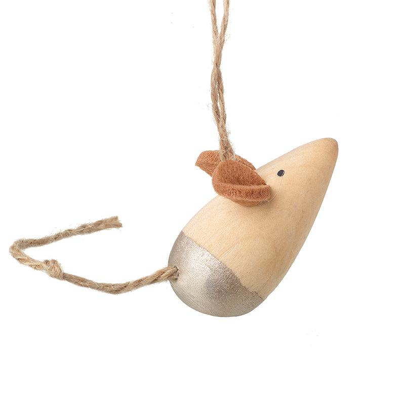 Sitting Wooden Golden Mouse