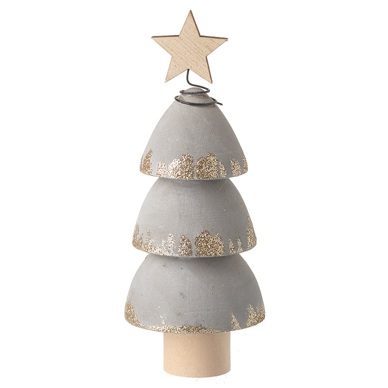 Small Star Topped Glitter Cone Tier Tree