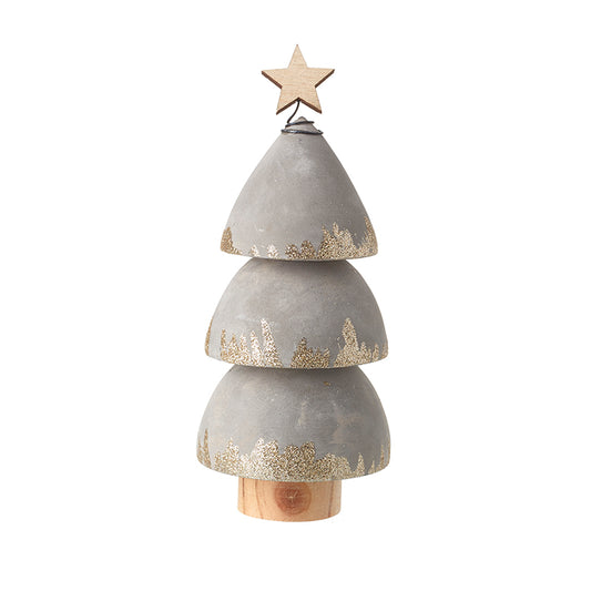 Glitter Star Topped Gold Cone Tier Tree