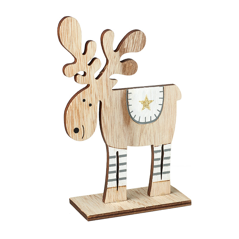 Wooden Deer With Gold Star