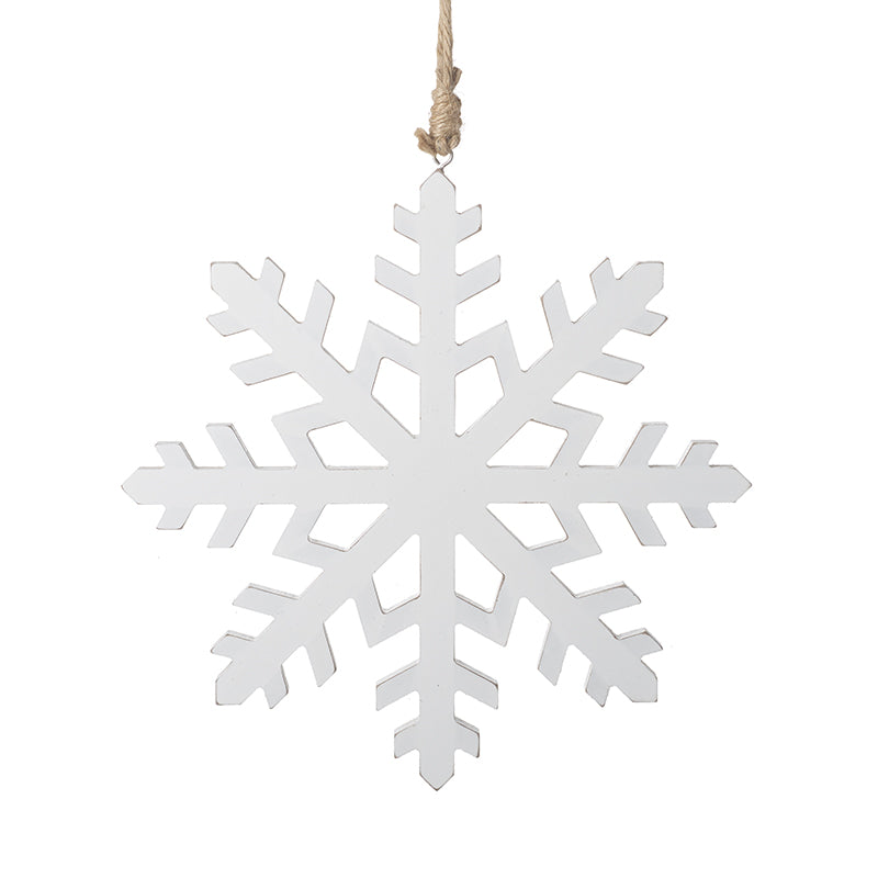 White Wooden Snowflake Hanger